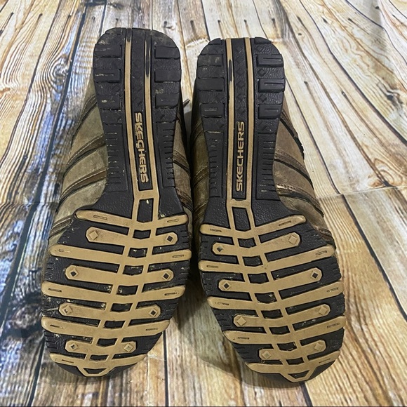 Skechers 46071 Brown Leather Walking Shoes Size 8.5 - Picture 4 of 5